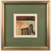 BURGESS, untitled abstract, oil on canvas on board, signed lower right "Burgess, '84", ​​​​​​​14 x 14cm, 37 x 37cm overall - 2