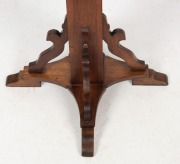 An Australian solid blackwood Arts & Crafts pedestal with square top, tapering trunk and eight shaped brackets, 20th century, ​​​​​​​116cm high, 29cm wide, 62cm deep - 4