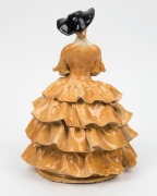 MARGUERITE MAHOOD pottery statue of a lady in a&nbsp;crinoline dress, incised "Marguerite Mahood", 23cm high - 3