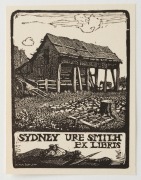 LIONEL LINDSAY (1874-1961), group of three assorted bookplates, ​​​​​​​the largest 8 x 6cm - 3