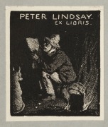 LIONEL LINDSAY (1874-1961), group of three assorted bookplates, ​​​​​​​the largest 8 x 6cm - 4