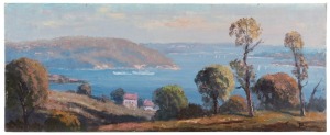 LEON HANSON (1918-2011), Sydney Harbour, oil on board, signed lower right "Leon Hanson", titled verso, 20&nbsp;x 51cm&nbsp;