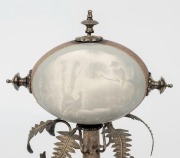 An antique Australian silver plated emu egg ornament (damaged), 19th century, ​​​​​​​22cm high - 2