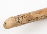 OOSIK (walrus penis) carved as a phallus and engraved with erotic scenes titled "Taming of the Shrew" and "Much Ado About Nothing", 41.5cm long - 8