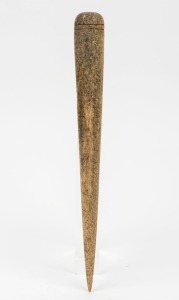 An antique whalebone fid, 19th century, 28cm long