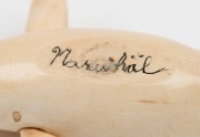 Narwhal statuette, carved whalebone, 12cm long - 2