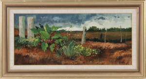 DESMOND NORMAN (b.1930):&nbsp;Figure in the Field,&nbsp;oil on canvasboard.&nbsp;21 x 49cm