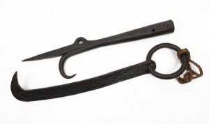 An antique blubber hook, together with a ship's gaff hook, 19th century, 53cm and 50.5cm long