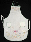 Two embroidered aprons, one created as a souvenir of the 1934 Centenary Air Race, the other created to commemorate the establishment of Melbourne. - 3