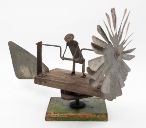 An antique Australian folk art weather vane. ​​​​​​​34cm high, 42cm wide.