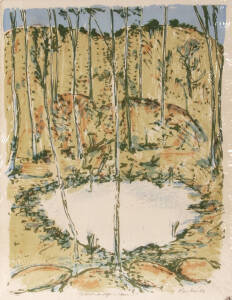 DAVID RANKIN (b.1946): "Brown Ridge and Dam I" 1984,&nbsp;lithograph 55/75