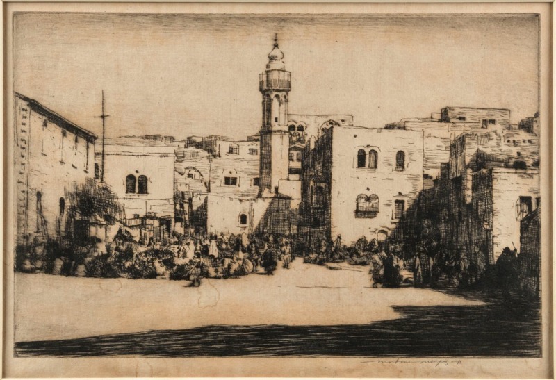 MORTIMER MENPES (1855-1938), Middle Eastern street scene, etching, signed in pencil lower right, sheet size 28 x 38cm