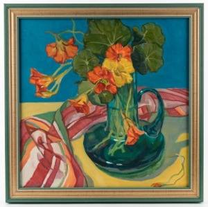 H. GAJNIK, (Still life), acrylic on artboard, signed H. Gajnik and dated '14 lower right, 45 x 45cm; framed 52 x 52cm overall.