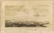 JOHN ADAMSON (?-1841), Melbourne, from the South Side of The Yarra Yarra, 1839, reproduction engraving, titled and signed in margin, further endorsed "Printed from the original plate in an edition of 100, 85/100, June 1969", framed and glazed 42.5cm x 58c