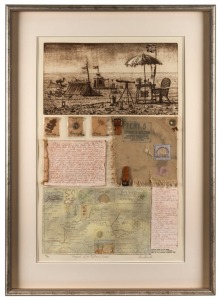 LEON PERICLES (1949 - ), Fragments of an Explorer's Dream, mixed media and etching, edition 46/99, signed and titled lower margin, 66 x 40 cm, 89 x 63.5cm overall