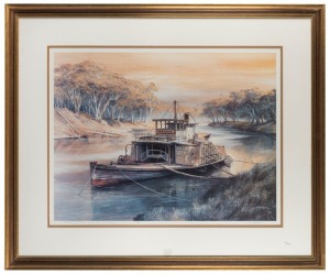KENNETH JACK (1924-2006), Paddle Steamer "Adelaide" at Echuca, colour lithograph, titled, numbered 135/200 and signed by the artist in the margin, 53 x 68cm, 80 x 96cm overall