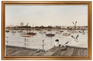 H. C. KILPATRICK (Australian), On St Kilda Pier, 1972, oil on board, signed and dated lower left&nbsp;"H. C. Kilpatrick, 1972", 56 x 91cm, 64.5 x 99cm overall