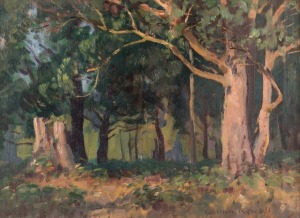 WILLIAM NICHOLAS ROWELL (1898 - 1946), (In the bush, Dandenongs), oil on canvas, signed lower right, 33 x 46cm; framed overall 46 x 59cm.