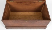 An antique Australian cedar flip-top trunk with string and barber pole cross-banding,&nbsp;moulded plinth base and recessed brass hardware, 19th century, 48.5cm high, 88cm wide, 48.5cm deep - 3