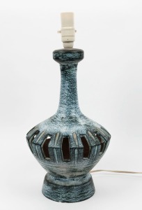ELLIS pottery table lamp base, mid 20th century, 48cm high