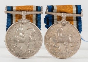 1914-20 British War Medals to Australians: 1380 PTE W.J. THOMPSON 5 BN. A.I.F.; and, 9751 PTE. A. VERNON. A.M.C. A.I.F. (2 medals).
