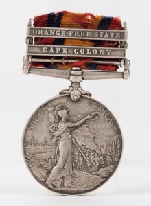 The QUEEN'S SOUTH AFRICA MEDAL with clasps for CAPE COLONY & ORANGE FREE STATE, engraved to 28912 GNR: W. CLOONEY, 36TH S.D., R.G.A.