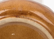 LITHGOW&nbsp;POTTERY brown glaze&nbsp;spittoon with shell decoration, 19th/20th century, stamped "LITHGOW", with additional kangaroo mark, 6.5cm high, 19.5cm diameter - 4