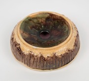 BENDIGO POTTERY spittoon with brown and glaze, 19th century, 7cm high, 20cm wide - 2