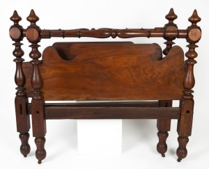 An antique pair of three quarter colonial bed ends, blackwood and cedar, Tasmanian origin, mid 19th century, 126cm high, 129cm wide