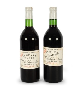 1969 PENFOLDS ST. HENRI Claret (Shiraz), Magill, South Australia, (2 bottles)