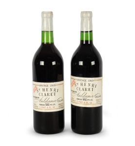 1969 PENFOLDS ST. HENRI Claret (Shiraz), Magill, South Australia, (2 bottles)