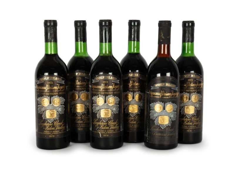 1973 Wolf Blass, Jimmy Watson Trophy Cabernet Sauvignon, Shiraz, Langhorne Creek, Coonawarra, South Australia, (5 bottles) and the 1975 vintage (1 bottle) (Total 6 bottles)