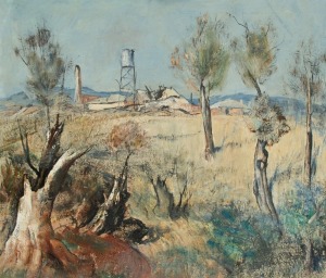 LLOYD REES (1895-1988), The Old Water Tower, oil on canvas, signed lower left "L. Rees, '67", 66 x 77cm, 84 x 93cm overall