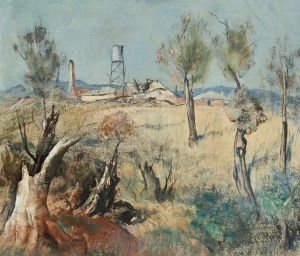LLOYD REES  (1895-1988), The Old Water Tower, oil on canvas, signed lower left "L. Rees, '67", 66 x 77cm, 84 x 93cm overall