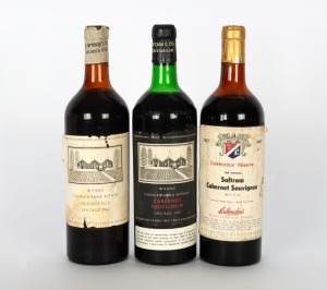 1964 Saltram Cabernet Sauvignon - Bin V.T. 64 Celebration Reserve (1 bottle); 1964 Wynns Coonawarra Estate Hermitage (1 bottle) & 1967 Wynns Coonawarra Estate Cabernet Sauvignon (1 bottle); (Total: 3 bottles).