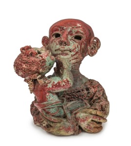 JOHN PERCEVAL (1923-2000), Father and Child, glazed ceramic, circa 1960, signed to base "Perceval", 28cm high