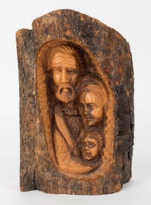 EVA SCHUBERT (attributed) carved wood figural group, ​​​​​​​22.5cm high