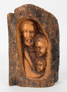 EVA SCHUBERT (attributed) carved wood figural group, 22.5cm high