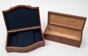 Two timber boxes, one inlaid with gum leaf decoration and stamped "Made in Australia by Royce Wells", 19th/20th century, 24cm and 25cm wide - 3