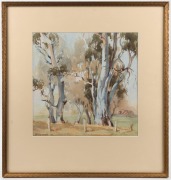 R.E. THOMPSON, (farm scene), watercolour, signed lower left, "R. E. Thompson '46", 31 x 31cm, 52 x 49cm overall - 2