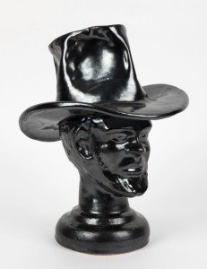 KERRYL (attributed) pottery bust of a stockman,  26cm high 