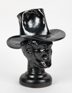 KERRYL (attributed) pottery bust of a stockman, 26cm high