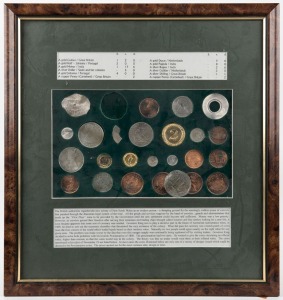 MINT HISTORY OF AUSTRALIA proclamation coins, attractively framed and mounted with caption and key, limited edition 801/1000, circa 1988, 44 x 41cm overall