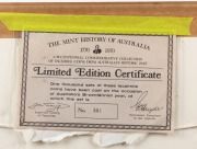 MINT HISTORY OF AUSTRALIA proclamation&nbsp;coins, attractively framed and mounted with caption and key, limited edition 801/1000, circa 1988, 44 x 41cm overall - 2