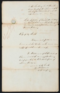 [VAN DIEMEN'S LAND] PERMISSION TO MARRY, 1850 "The humble petition of Gavin Scott, a Ticket of Leave Holder per John Brewer, and Phoebe Mansfield, Free, residing in the district of Hobart Town, craving permission to marry.” 