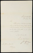 [VAN DIEMEN'S LAND] The Assignment System 2 May 1833, original letter from the Principal Superintendents Office, to Josiah Spode, The Police Magistrate, Richmond, being a request for a list of the names of the free settlers in the district in order for th