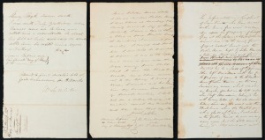 [VAN DIEMENS LAND] A group of sworn statements from disputes dealt with by a magistrate: March 1831, a testimonial by Thomas Daley declaring how someone came up to him and shook his fists at him and called him a "damned Irish rascal..."; January 1837 a t