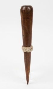 An antique Australian blackwood fid with rope binding, 19th/20th century, ​​​​​​​30.5cm long