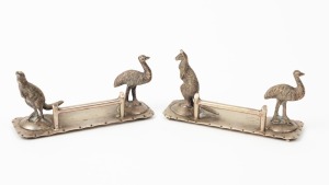 STEWART DAWSON pair of silver plated Australiana knife rests, 19th/20th century, 5cm high, 10cm wide