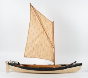 A replica model whaling harpoon boat, 91cm long